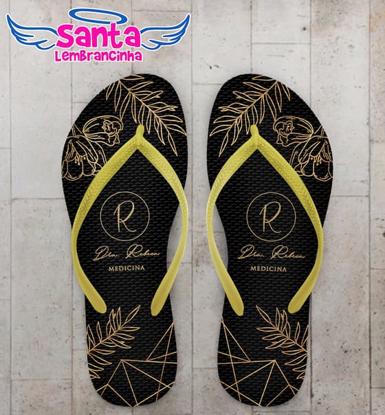 Chinelo Formatura Medicina Folhas Personalizado COD 12381