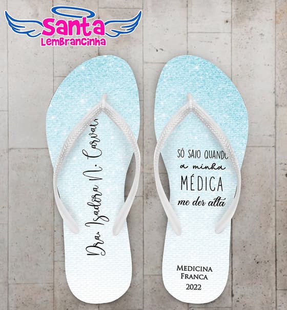 Chinelo Formatura Medicina Glitter Personalizado COD 12385