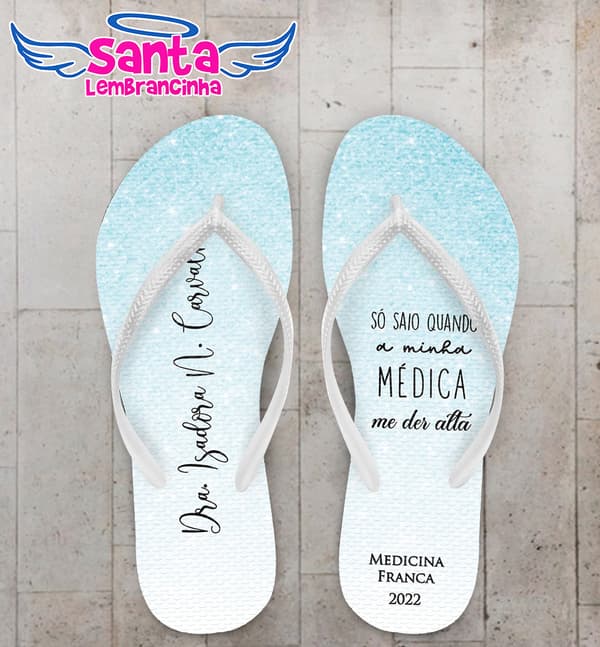 Chinelo Formatura Medicina Glitter Personalizado COD 12385