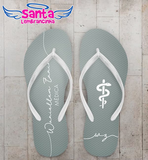 Chinelo Formatura Medicina Cinza Personalizado COD 12516
