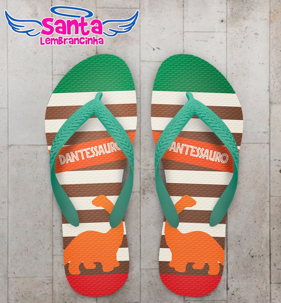 Chinelo Infantil Dinossauro Personalizado COD 12526