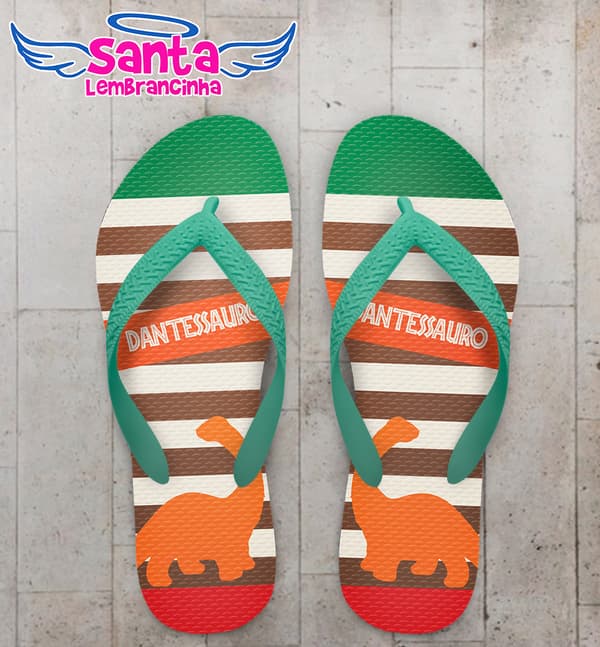 Chinelo Infantil Dinossauro Personalizado COD 12526