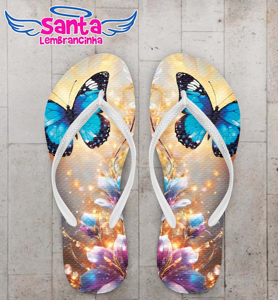 Chinelo Borboletas Personalizado COD 12560