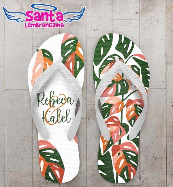 Chinelo Casamento Costela de Adão Personalizado COD 12581