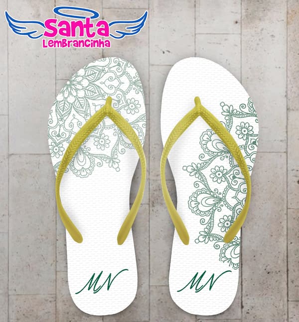 Chinelo Casamento Mandala Personalizado COD 12622