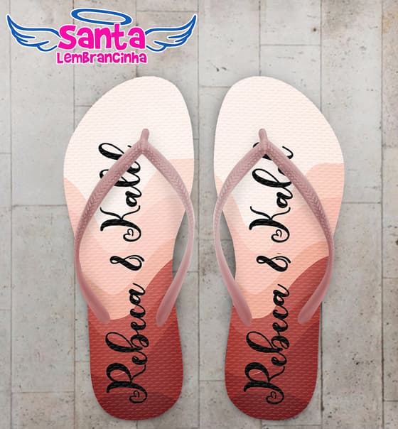 Chinelo Casamento Ondas Gradiente Personalizado COD 12586