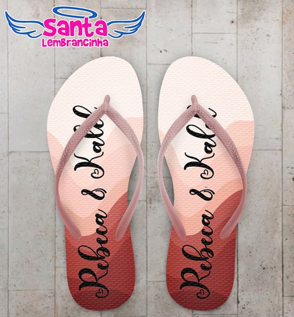 Chinelo Casamento Ondas Gradiente Personalizado COD 12586