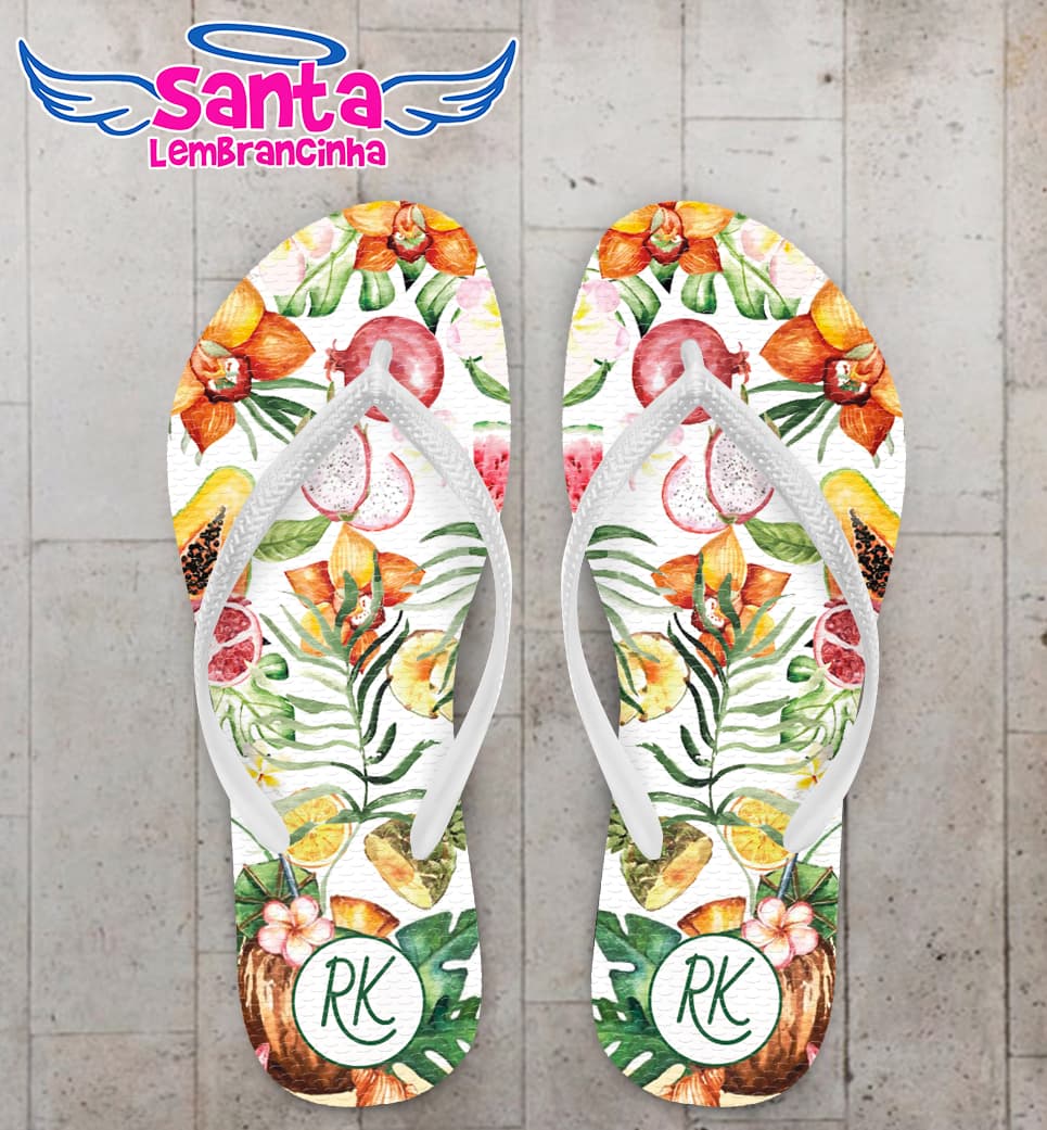 Chinelo Casamento Tropical Personalizado COD 12623
