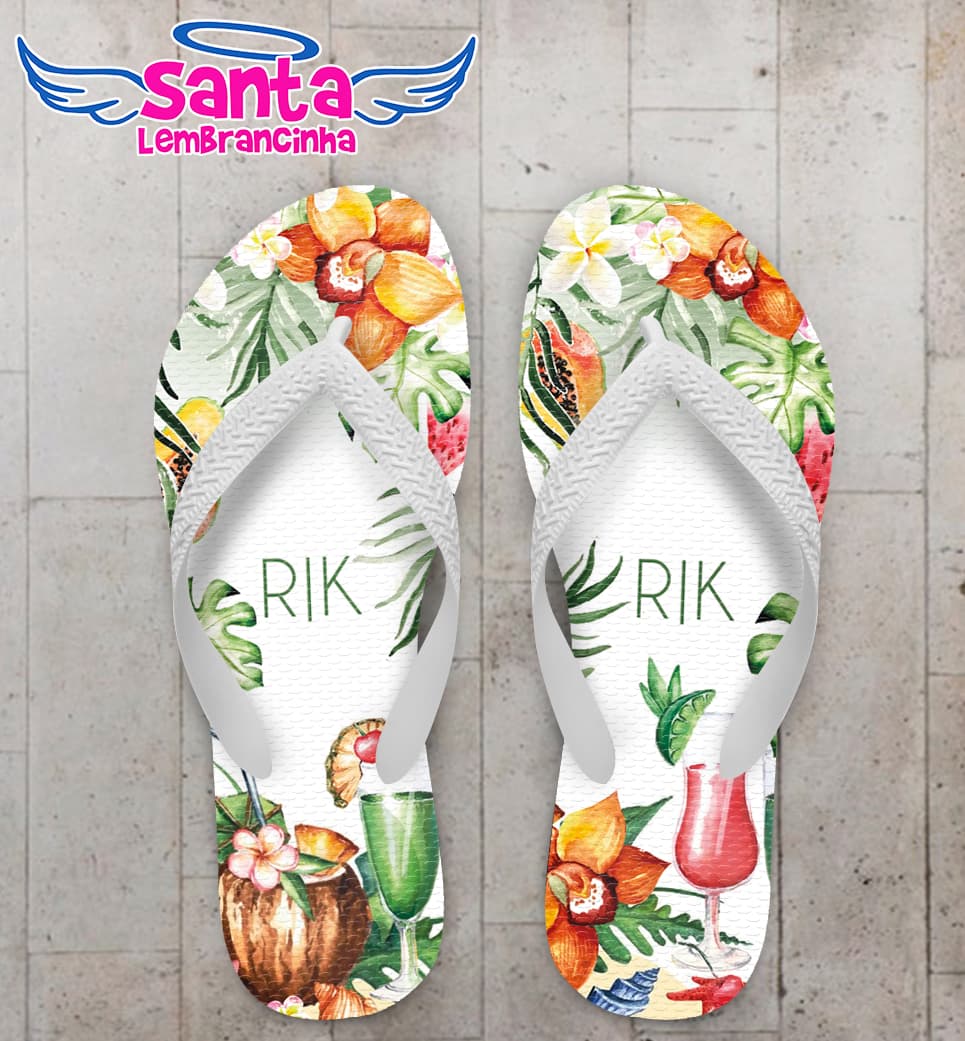 Chinelo Casamento Tropical Personalizado COD 12621