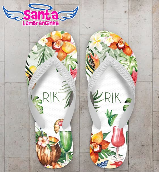 Chinelo Casamento Tropical Personalizado COD 12621