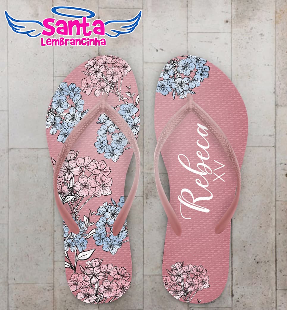 Chinelo Debutante Floral Personalizado COD 12615