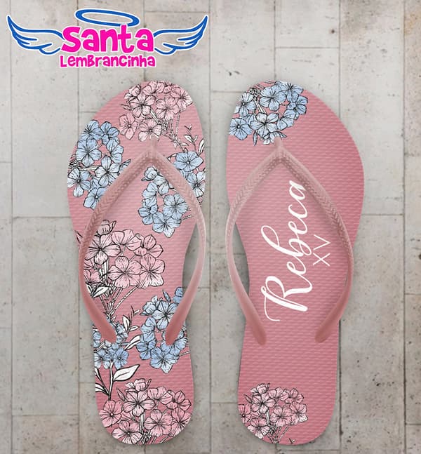 Chinelo Debutante Floral Personalizado COD 12615