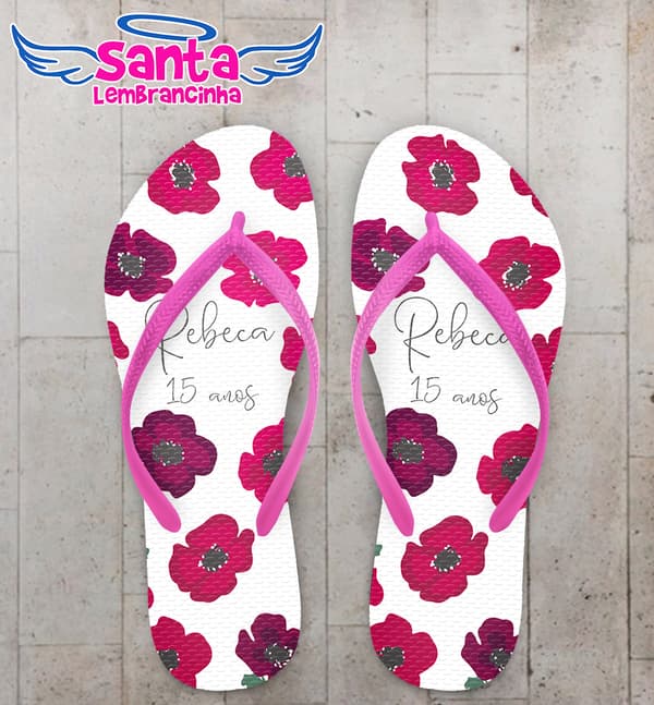 Chinelo Debutante Floral Personalizado COD 12595
