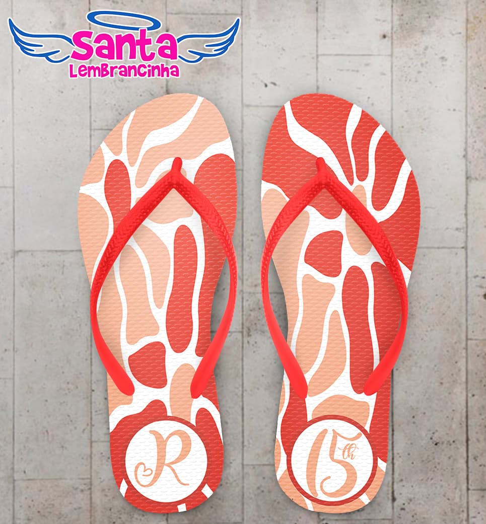 Chinelo Debutante Flores Personalizado COD 12582