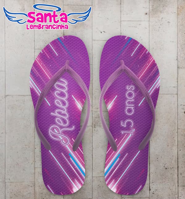 Chinelo Debutante Neon Personalizado COD 12613