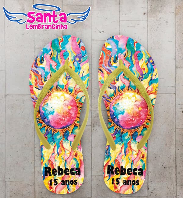 Chinelo Debutante Sol Personalizado COD 12577