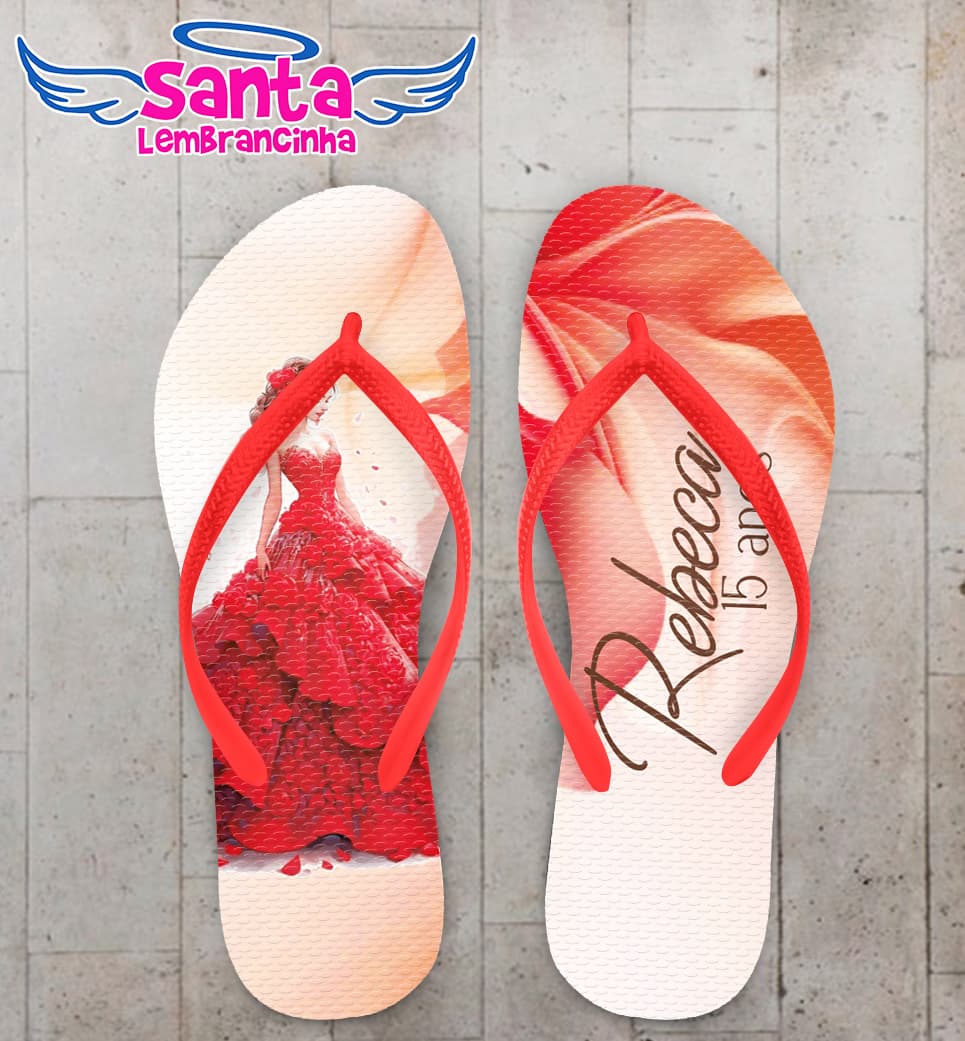 Chinelo Debutante Vestido Vermelho Personalizado COD 12569