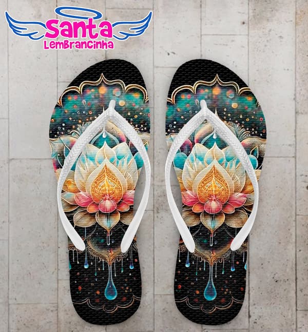 Chinelo Flor de Lotus Personalizado COD 12561