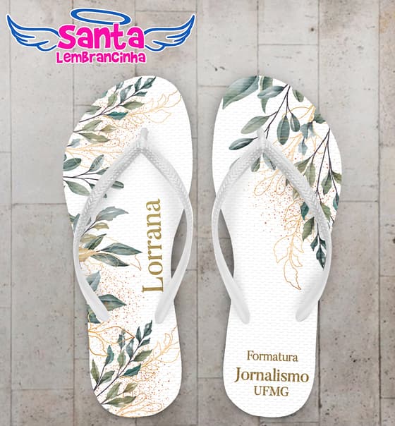 Chinelo Formatura Jornalismo Folhagem Personalizado COD 12538