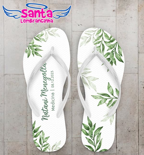 Chinelo Formatura Medicina Folhagem Personalizado COD 12540
