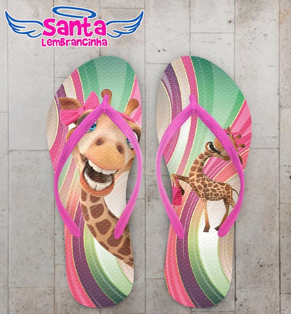 Chinelo Girafa Sorridente Personalizado COD 12551
