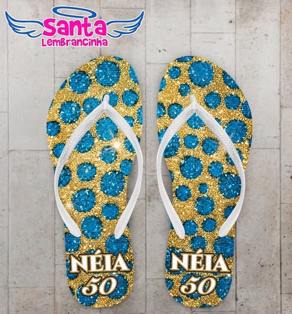Chinelo Onça Glitter Animal Print Personalizado COD 12574