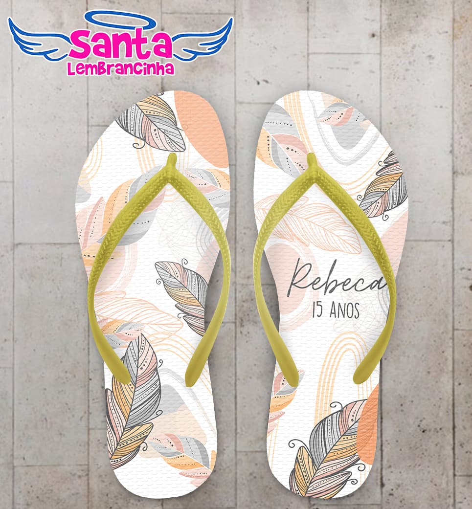 Chinelo Penas Boho Debutante Personalizado COD 12575