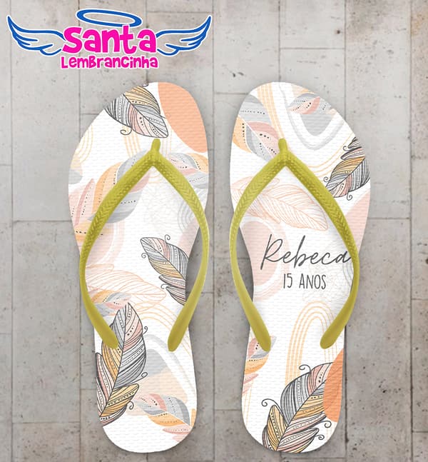 Chinelo Penas Boho Debutante Personalizado COD 12575