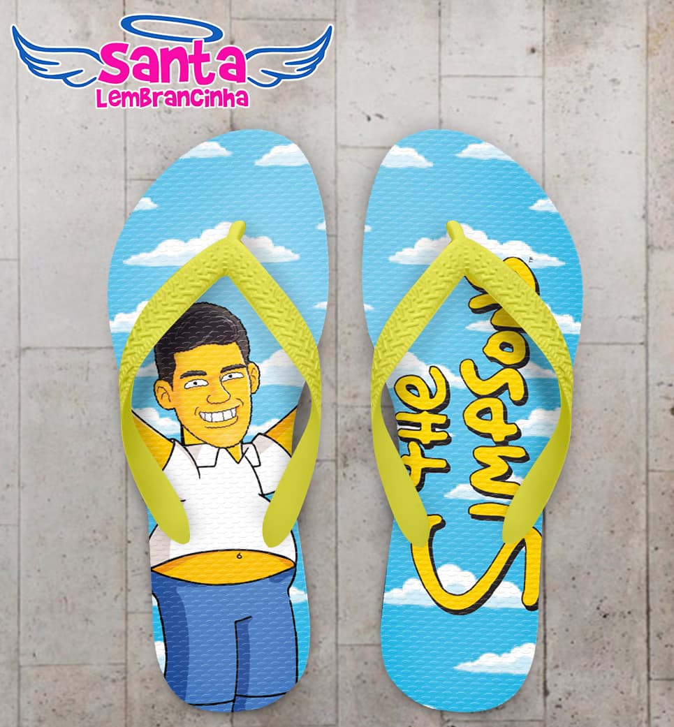 Chinelo Caricatura Personagem Cartoon Personalizado COD 12672