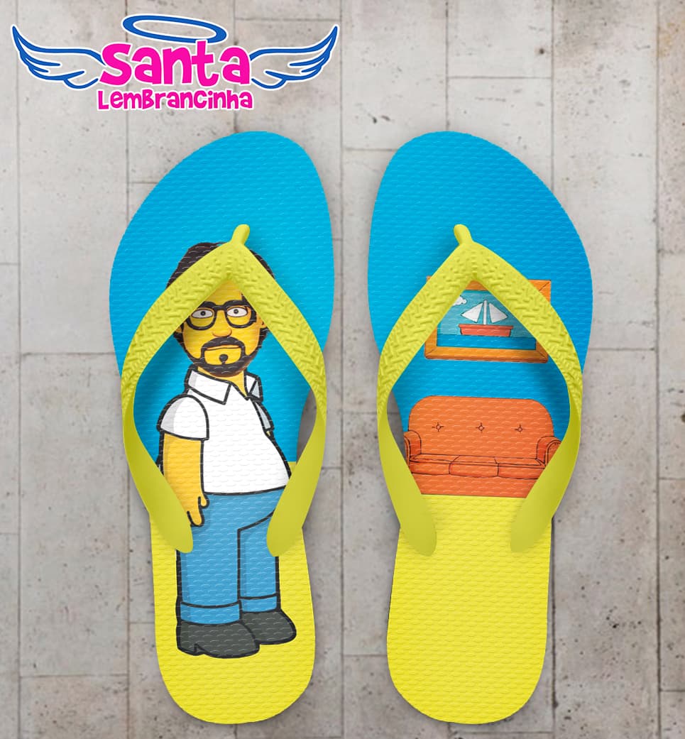 Chinelo Caricatura Personagem Cartoon Personalizado COD 12677