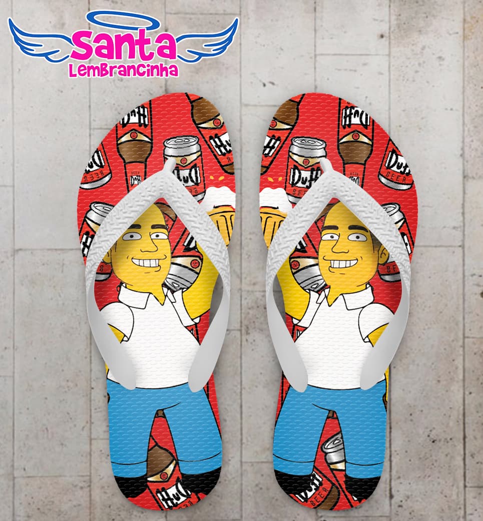 Chinelo Caricatura Personagem Cartoon Personalizado COD 12670
