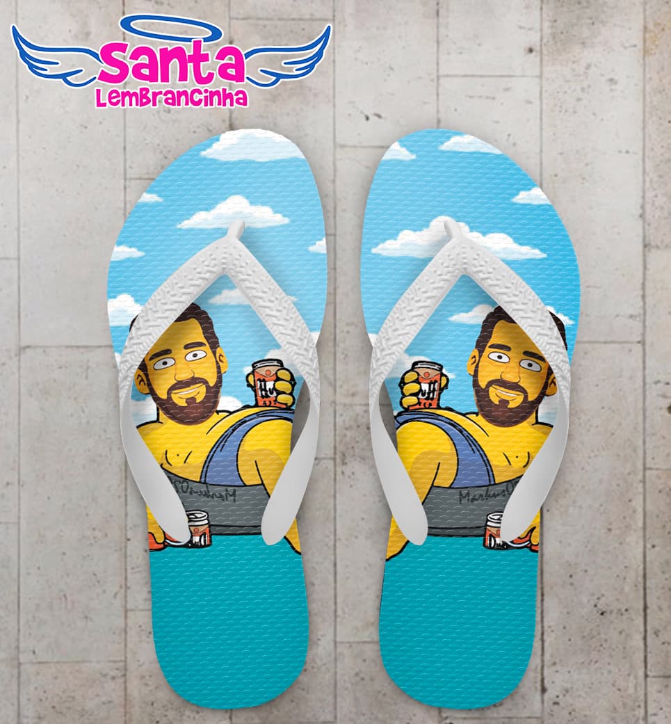 Chinelo Caricatura Personagem Cartoon Personalizado COD 12671