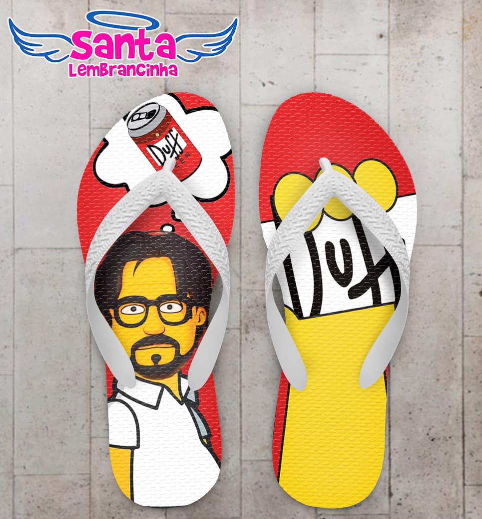 Chinelo Caricatura Personagem Cartoon Personalizado COD 12676