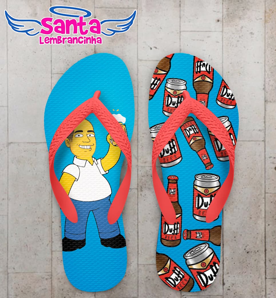 Chinelo Caricatura Personagem Cartoon Personalizado COD 12668