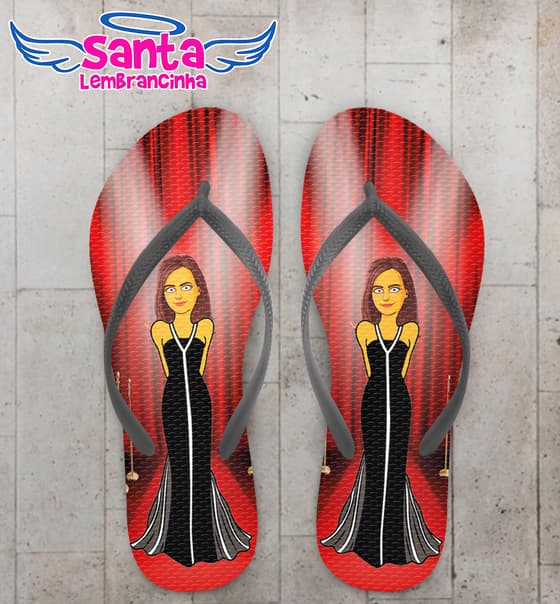 Chinelo Caricatura Personagem Cartoon Personalizado COD 12678