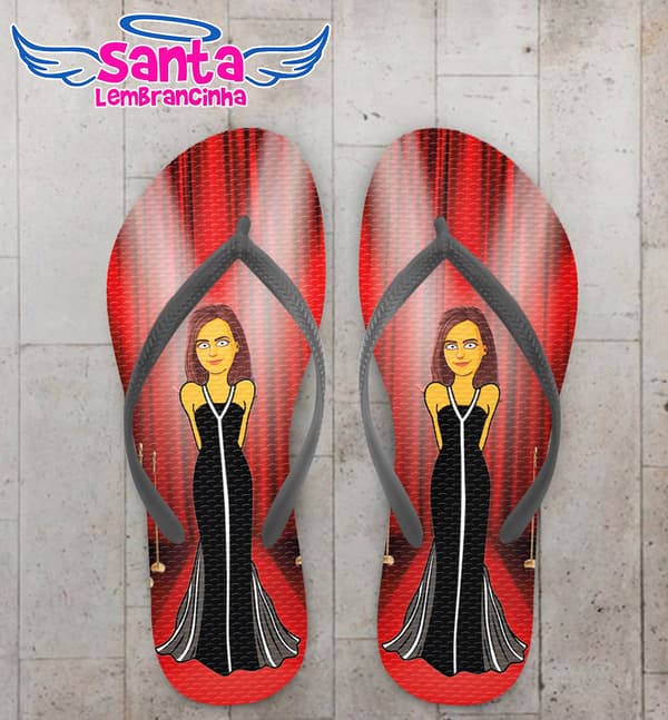 Chinelo Caricatura Personagem Cartoon Personalizado COD 12678