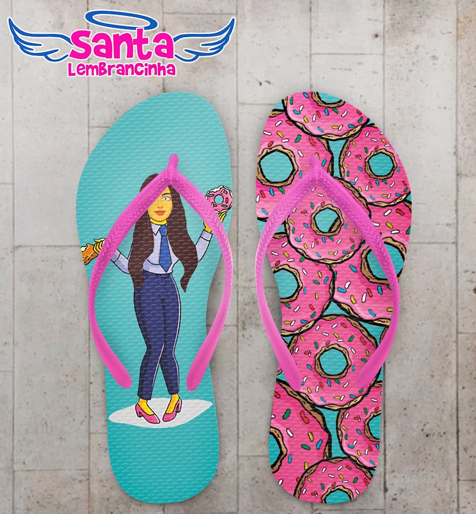 Chinelo Caricatura Personagem Cartoon Personalizado COD 12674