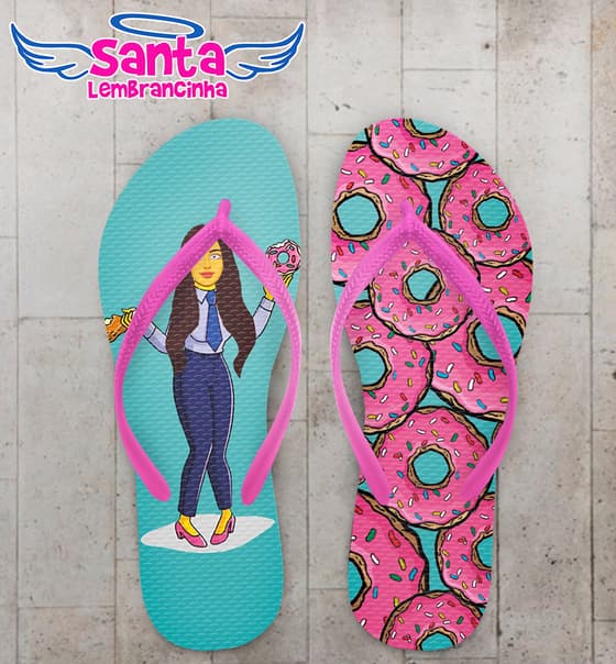 Chinelo Caricatura Personagem Cartoon Personalizado COD 12674