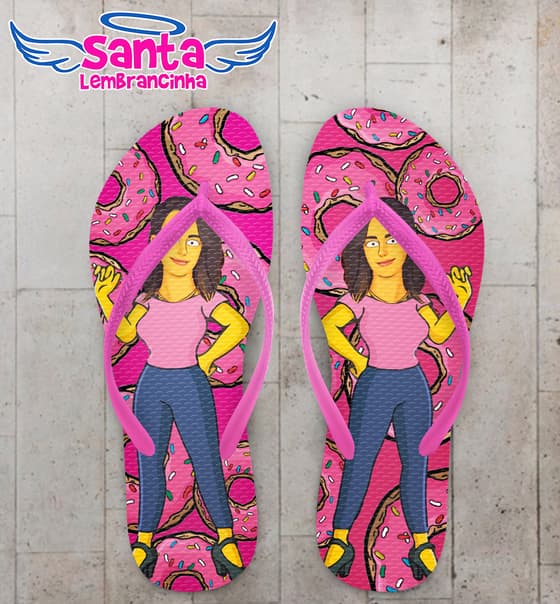 Chinelo Caricatura Personagem Cartoon Personalizado COD 12673