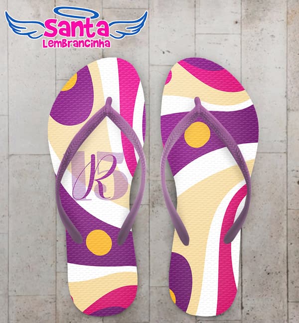 Chinelo Debutante Abstrato Personalizado COD 12682