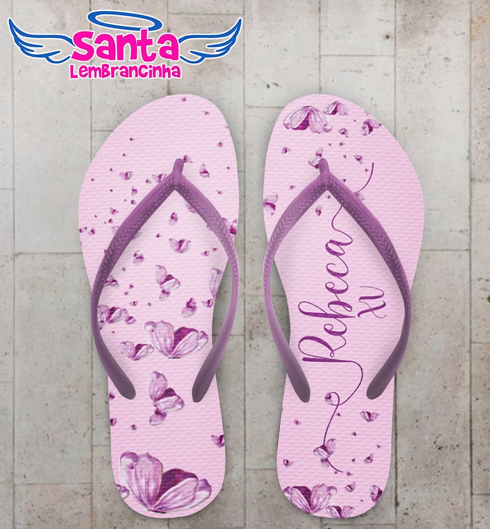 Chinelo Debutante Jardim Encantado Personalizado COD 12644