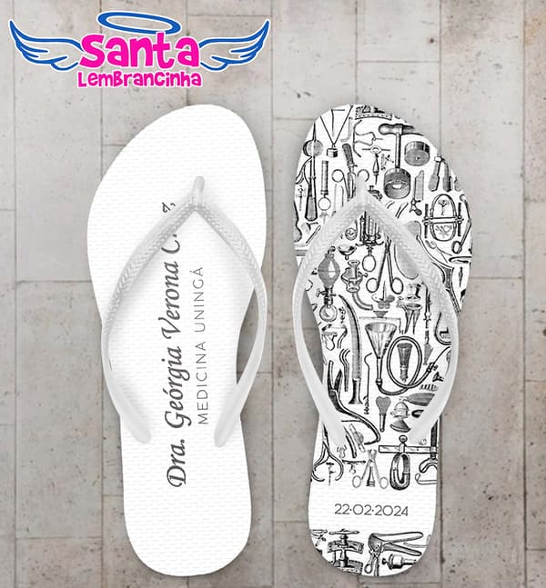 Chinelo Medicina Itens Cirúrgicos Personalizado COD 12693