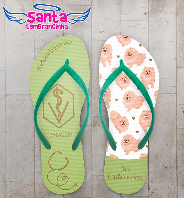 Chinelo Medicina Veterinária Cachorros Personalizado COD 12697