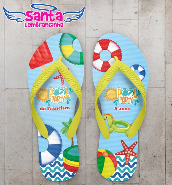 Chinelo Pool Party Personalizado COD 12664