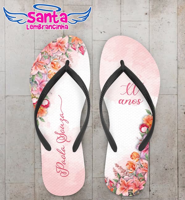 Chinelo 15 anos Personalizado COD 12712