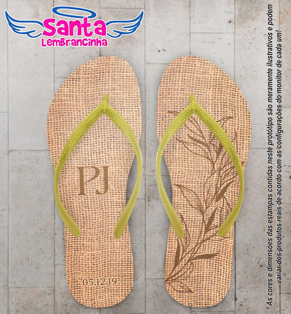 Chinelo Casamento Juta Personalizado COD 12771
