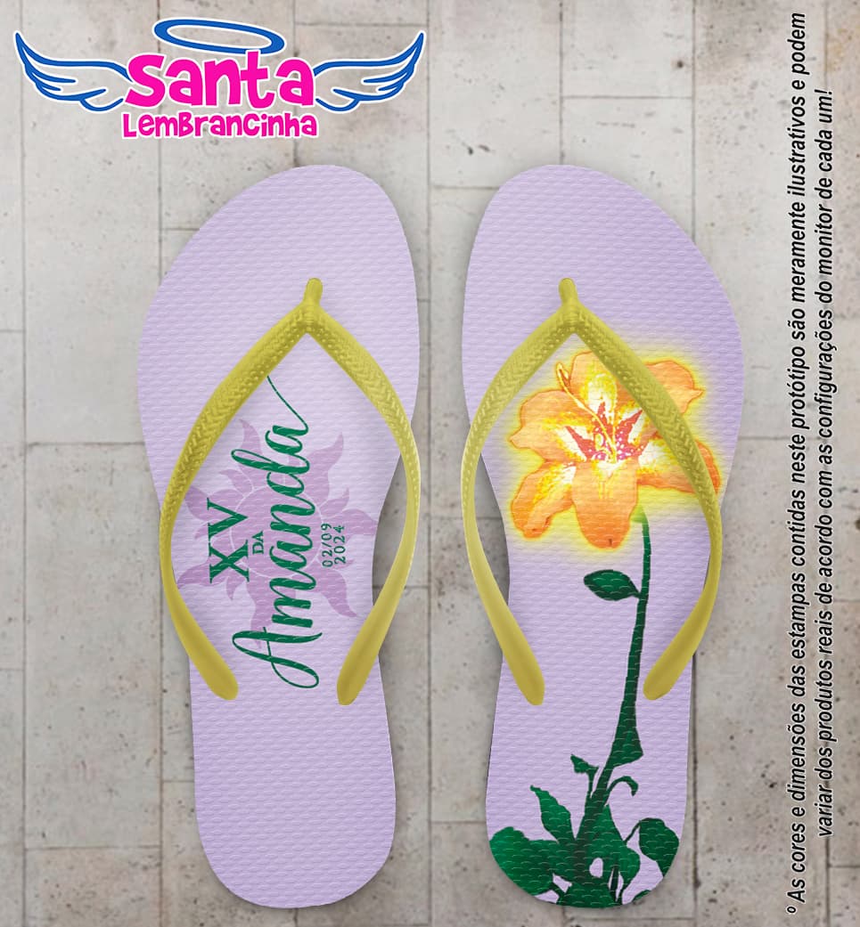 Chinelo Debutante Flor Mágica Personalizado COD 12759