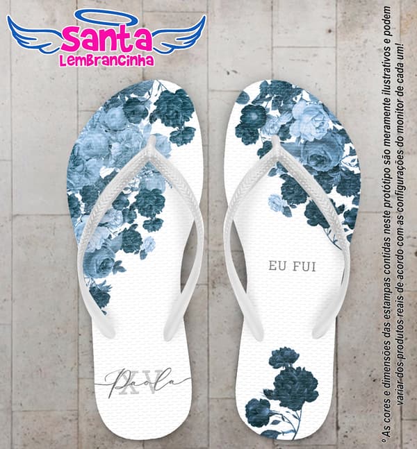 Chinelo Debutante Floral Personalizado COD 12756
