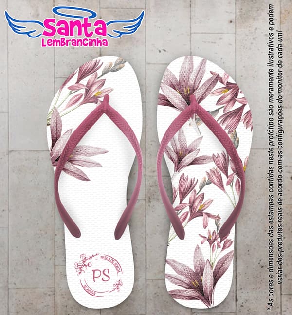 Chinelo Debutante Floral Personalizado COD 12760
