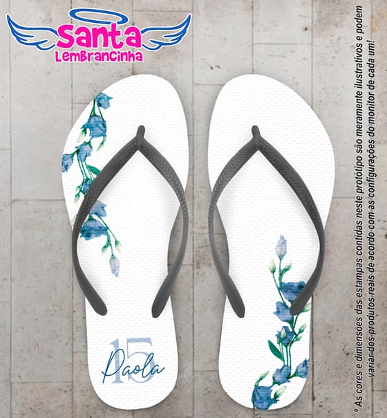 Chinelo Debutante Floral Personalizado COD 12757